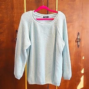 Mint blue cable knit sweater uk sz 28 us sz 24 by new look